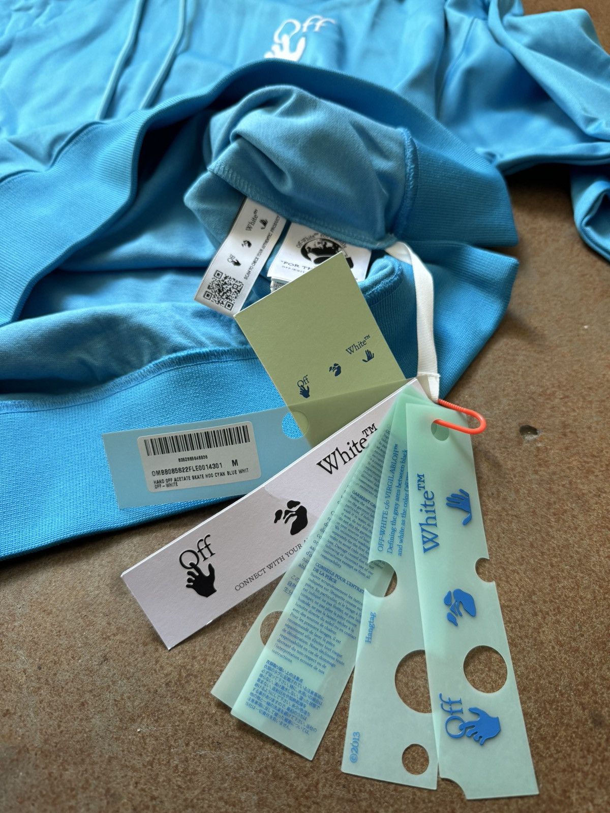 Off-White Off-White Hand Logo Hoodie Blue Medium Size US M / EU 48-50 / 2 - 4 Thumbnail