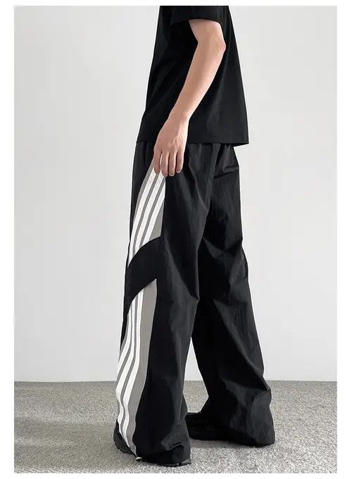 Japanese Brand Katagiri x Kita Black Baggy Striped Sweatpants Size US 30 / EU 46 - 4 Thumbnail