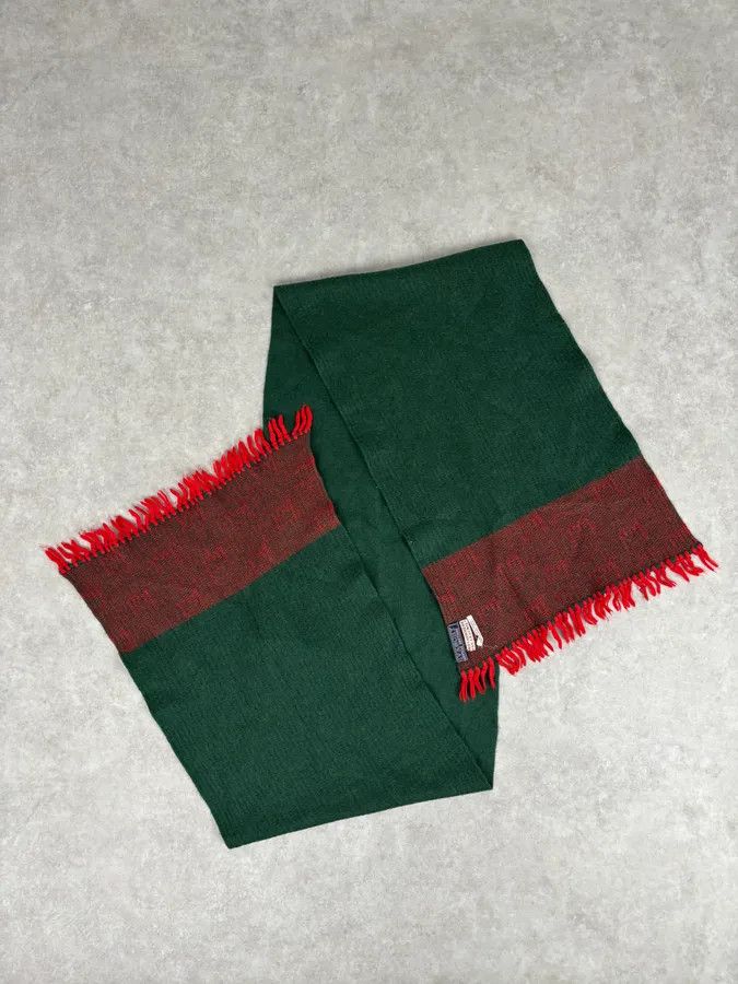 Givenchy 1990s Givenchy Green & Red Cashmere Abstract Scarf Size ONE SIZE - 2 Thumbnail