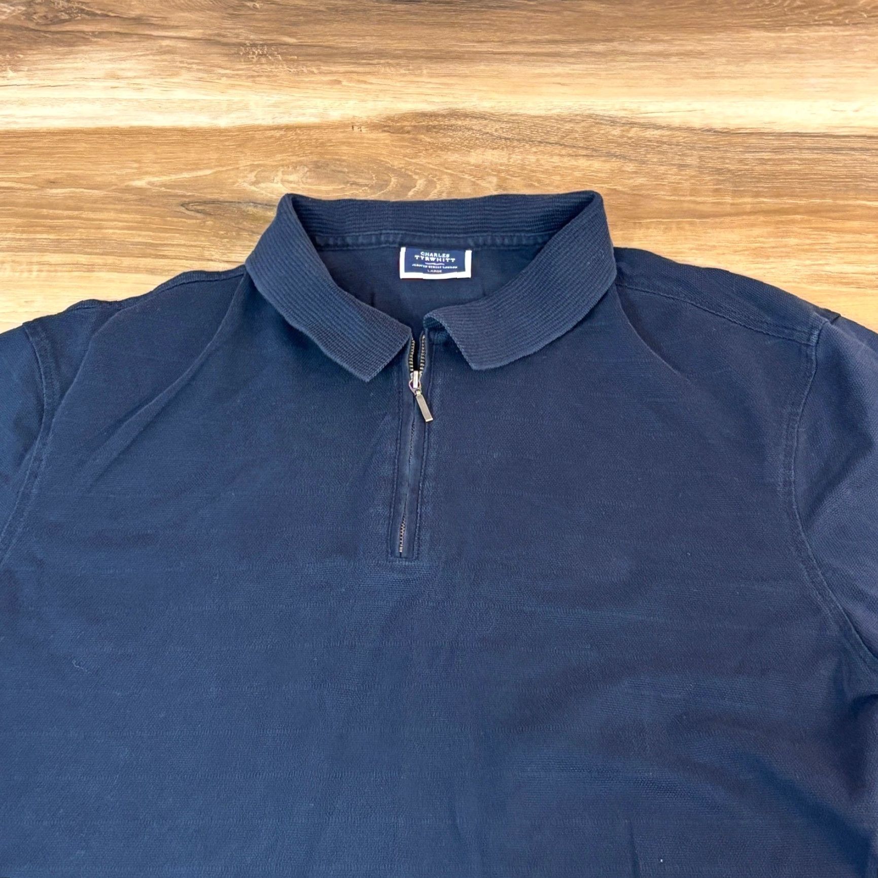 Charles Tyrwhitt Charles Tyrwhitt Polo Shirt Mens Large Blue Short Sleeve 1/4 Zip Casual Size US L / EU 52-54 / 3 - 2 Thumbnail