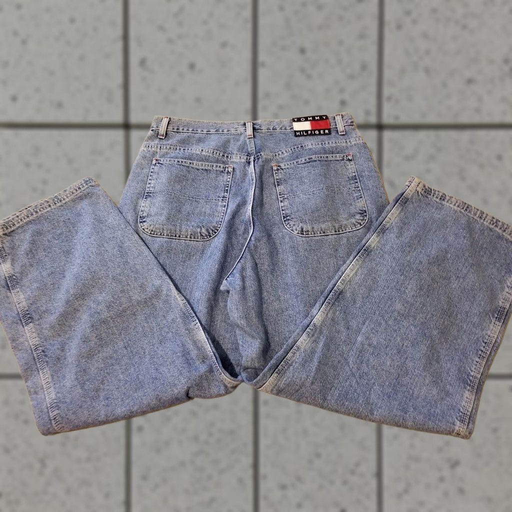 Tommy Hilfiger VINTAGE Tommy Hilfiger Jeans Womens 16 Denim Baggy Straight Blue Pants Size 38" / US 16 / IT 52 - 1 Thumbnail