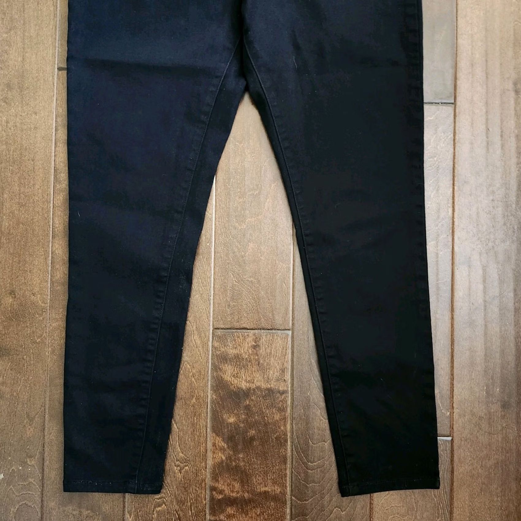 Vintage Chic Denim Jeans - 4 Button Black Denim Size 16 Womens Straight 5-Pocket Stretch Regular Inseam 30 in JS Size 38" / US 16 / IT 52 - 5 Thumbnail
