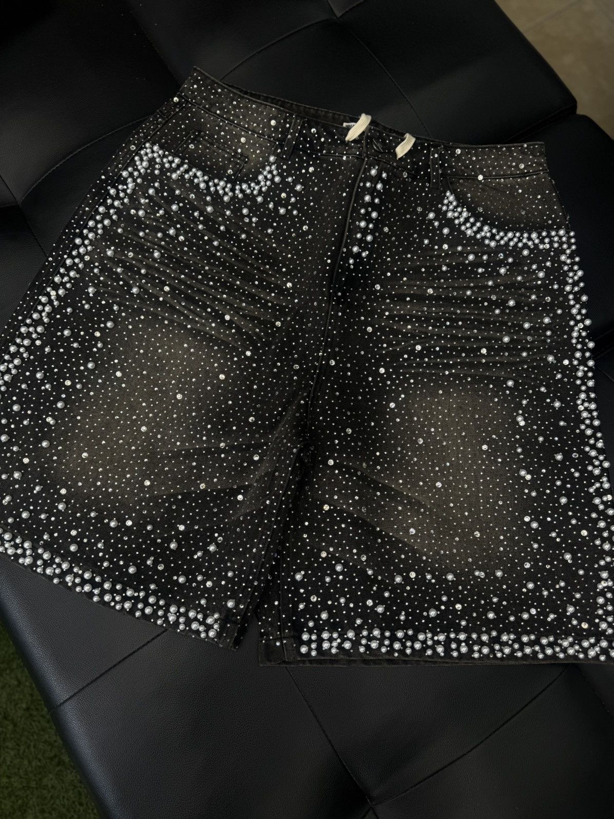 Vale Valley Rhinestone Crystal Shorts Denim Black Size 34 Size US 34 / EU 50 - 9 Thumbnail