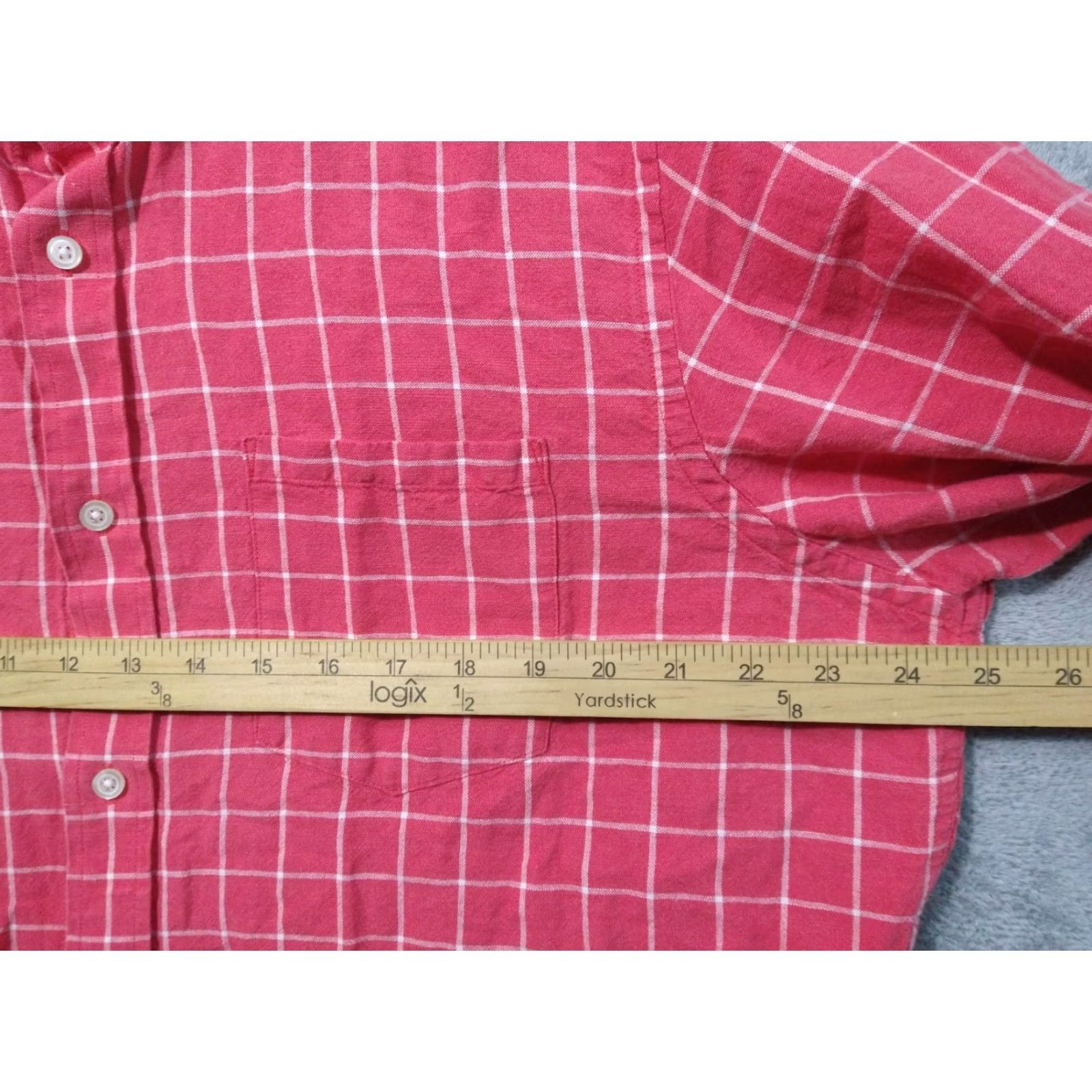 Banana Republic VINTAGE Banana Republic Shirt Mens XL Red Plaid Linen Blend Long Sleeve Button- Down Size US XL / EU 56 / 4 - 5 Thumbnail