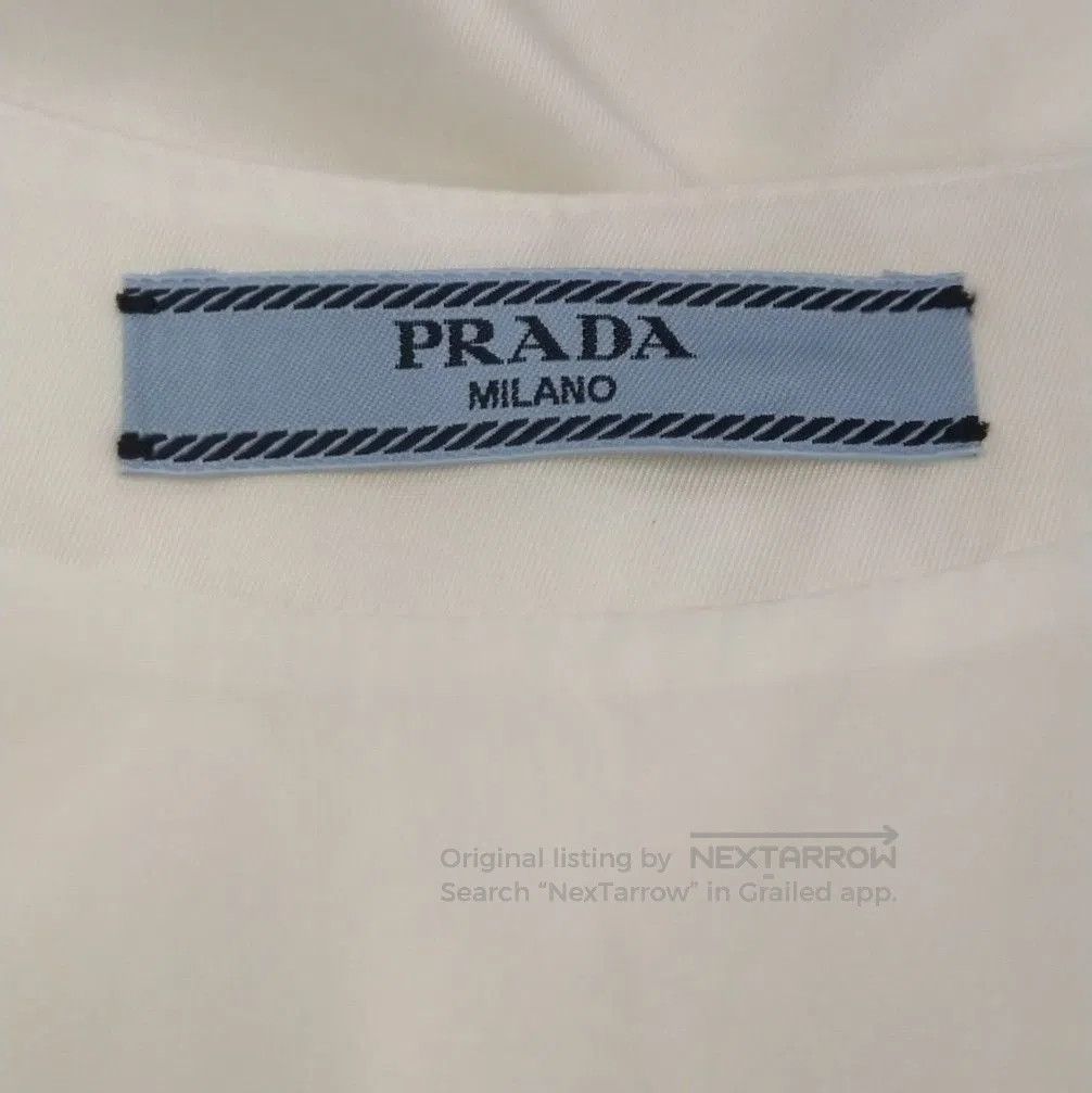 Prada Prada Sleeveless Triangle Logo Dress in White . Size US 38 / EU 54 - 5 Thumbnail