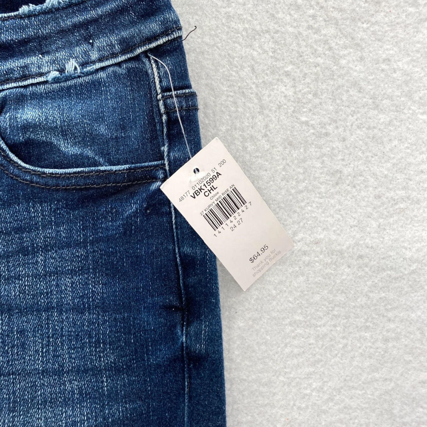Vintage KanCan Signature Jeans Womens 24 Dark Wash Blue Stretch Denim Kurvy Ankle Skinny Jeans Size 42" / US 20 - 4 Thumbnail