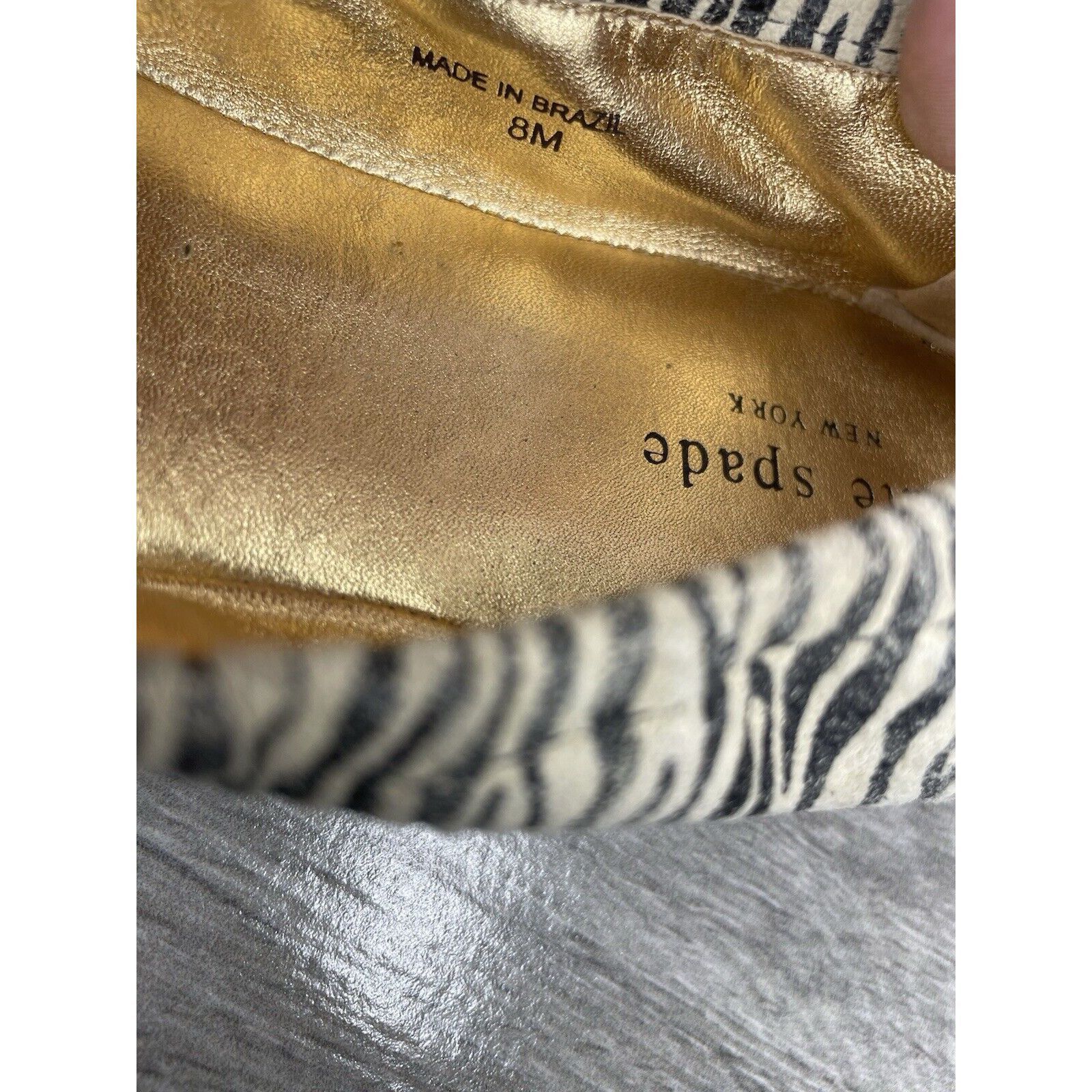 Kate Spade Kate Spade Zebra Print Ivory Black Stripe Patent Bow Ballet Size US 8 / IT 38 - 15 Thumbnail