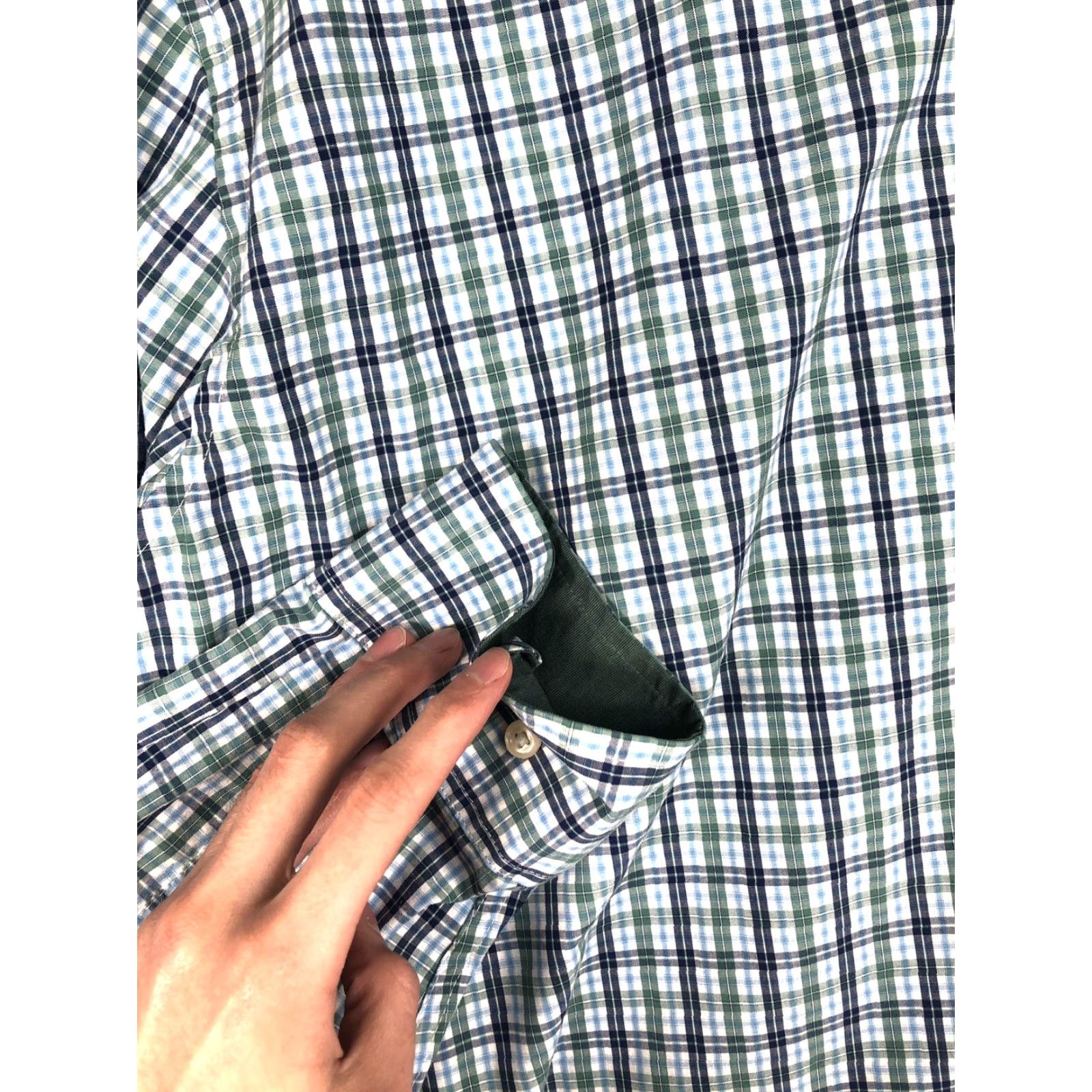 Izod IZOD Mens Shirt 2XL Plaid Long Sleeve Button-Up Green Blue Casual Shirt Mens Size US XXL / EU 58 / 5 - 4 Thumbnail