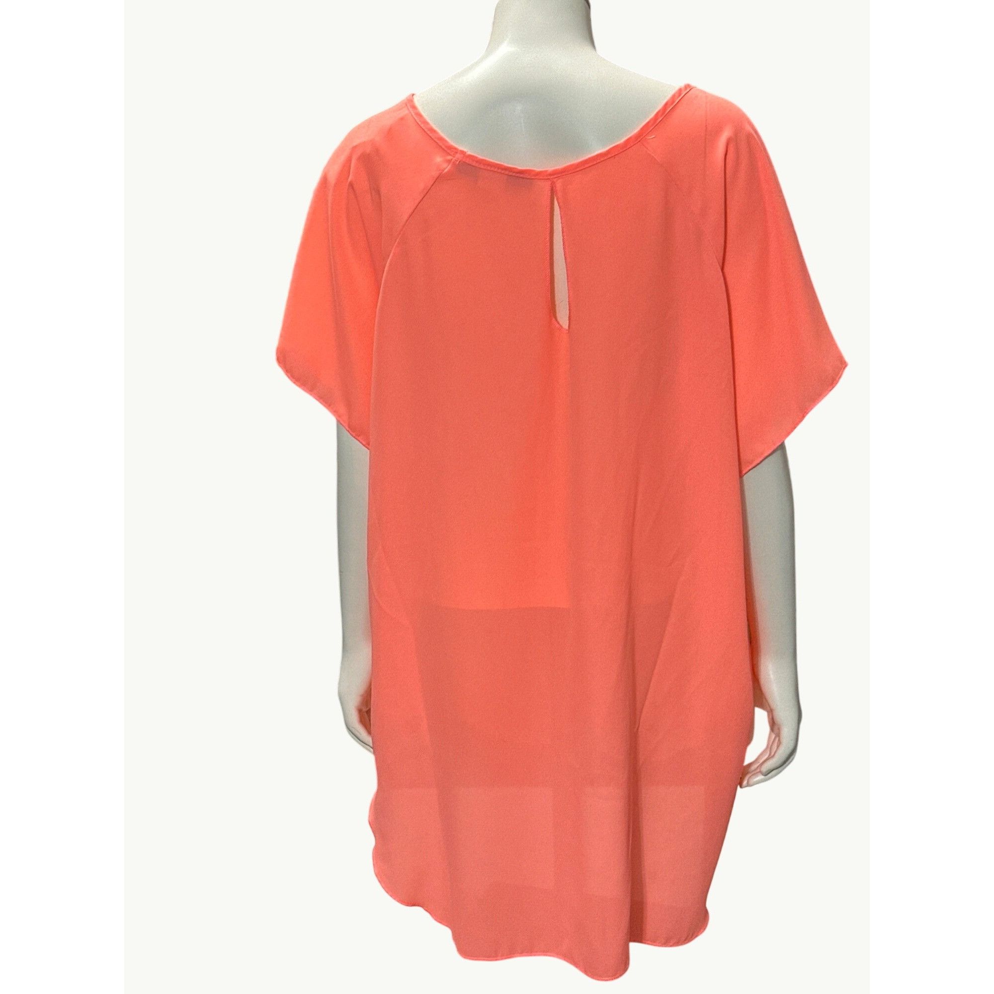 Other Absolute Angel New York Coral Sheer Blouse Medium Trendy Sty Size M / US 6-8 / IT 42-44 - 3 Thumbnail