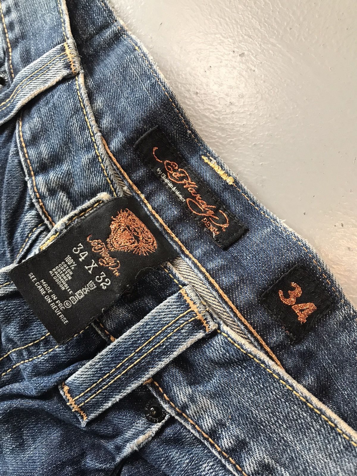 Christian Audigier × Ed Hardy × Vintage Rare Vintage Edhardy baggy fit denim Size US 35 - 5 Thumbnail