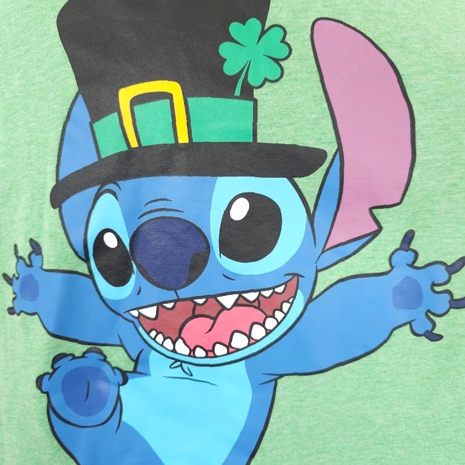 Disney Lilo & Stitch T Shirt Mens XL Green St Patricks Day Lucky Me Disney Shirt Mens XL Green St Patrick's Day Disney Size US XL / EU 56 / 4 - 3 Thumbnail