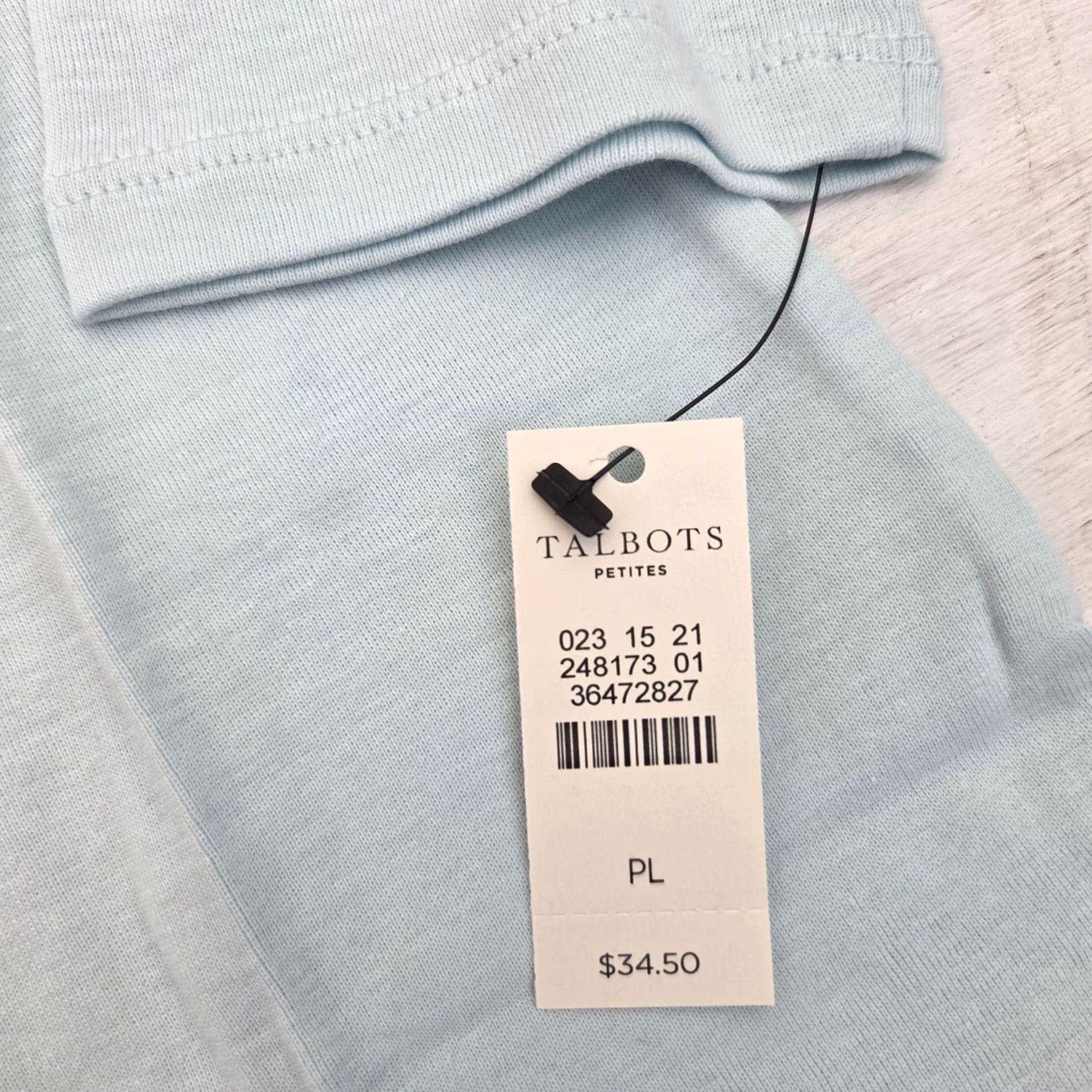 Talbots Talbots Womens XL Petite 3/4 Sleeve V Neck Top Pima Cotton Blue EUC Blo Size XL / US 12-14 / IT 48-50 - 4 Thumbnail