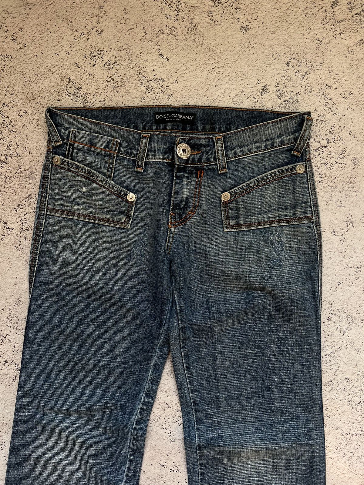 Dolce & Gabbana × Hysteric Glamour × Vintage Y2K Vintage Dolce & Gabbana Faded Bootcut Jeans Size 30" / US 8 / IT 44 - 8 Thumbnail