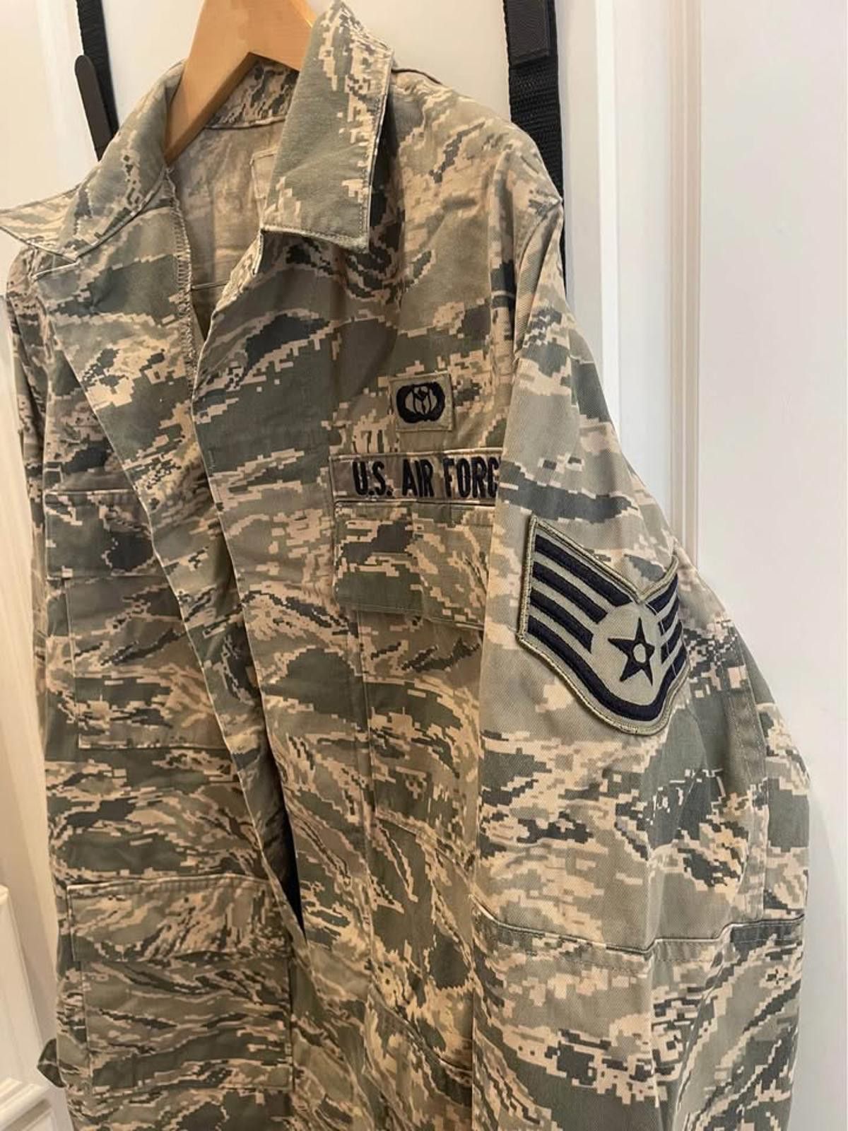 Designer US Air Force ABU Tiger Stripe Camo Jacket (38L) Size US L / EU 52-54 / 3 - 4 Thumbnail
