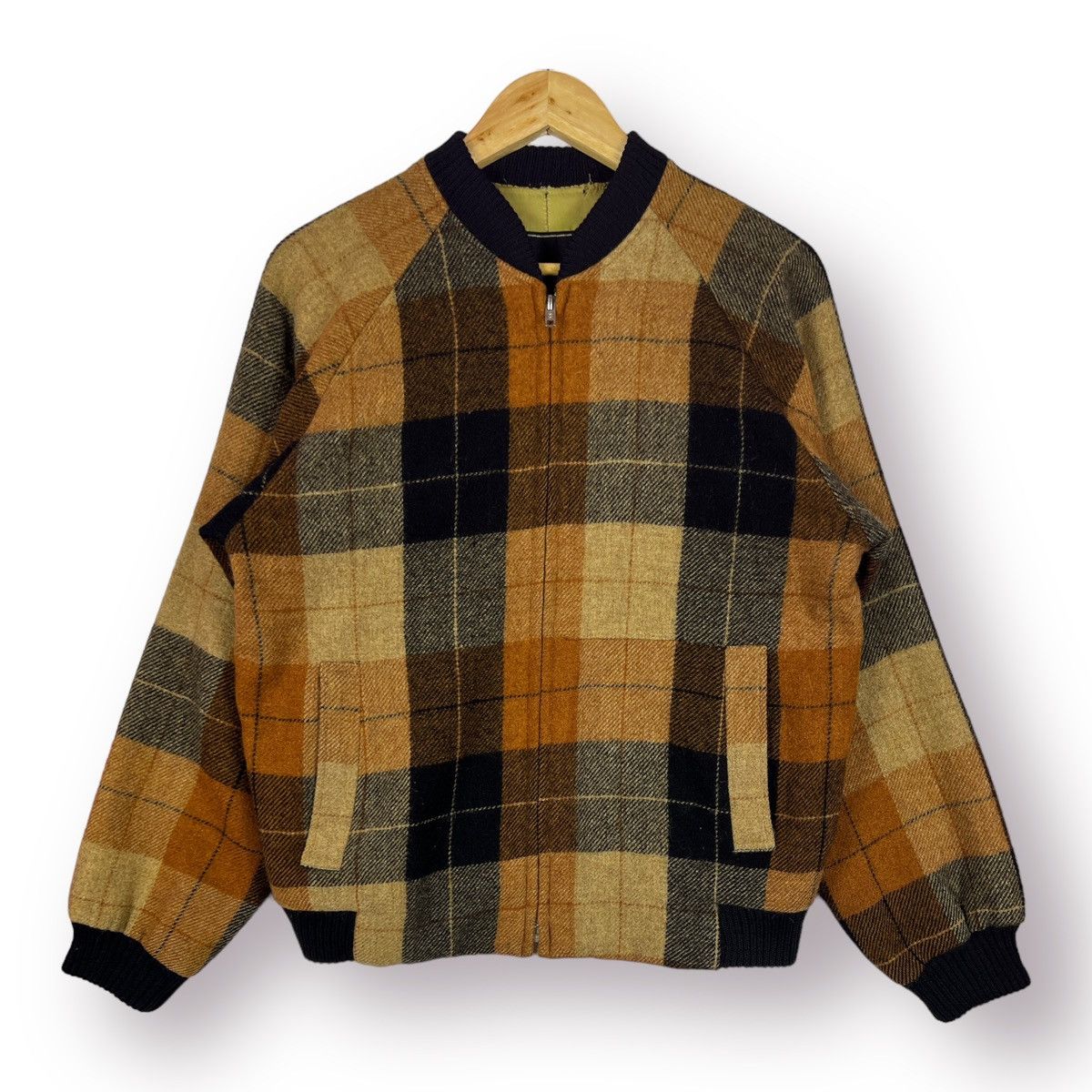 Japanese Brand 🔥 VINTAGE ROTARY GROUP RG WOOLEN TARTAN BOMBER JACKET Size US L / EU 52-54 / 3 - 1 Thumbnail