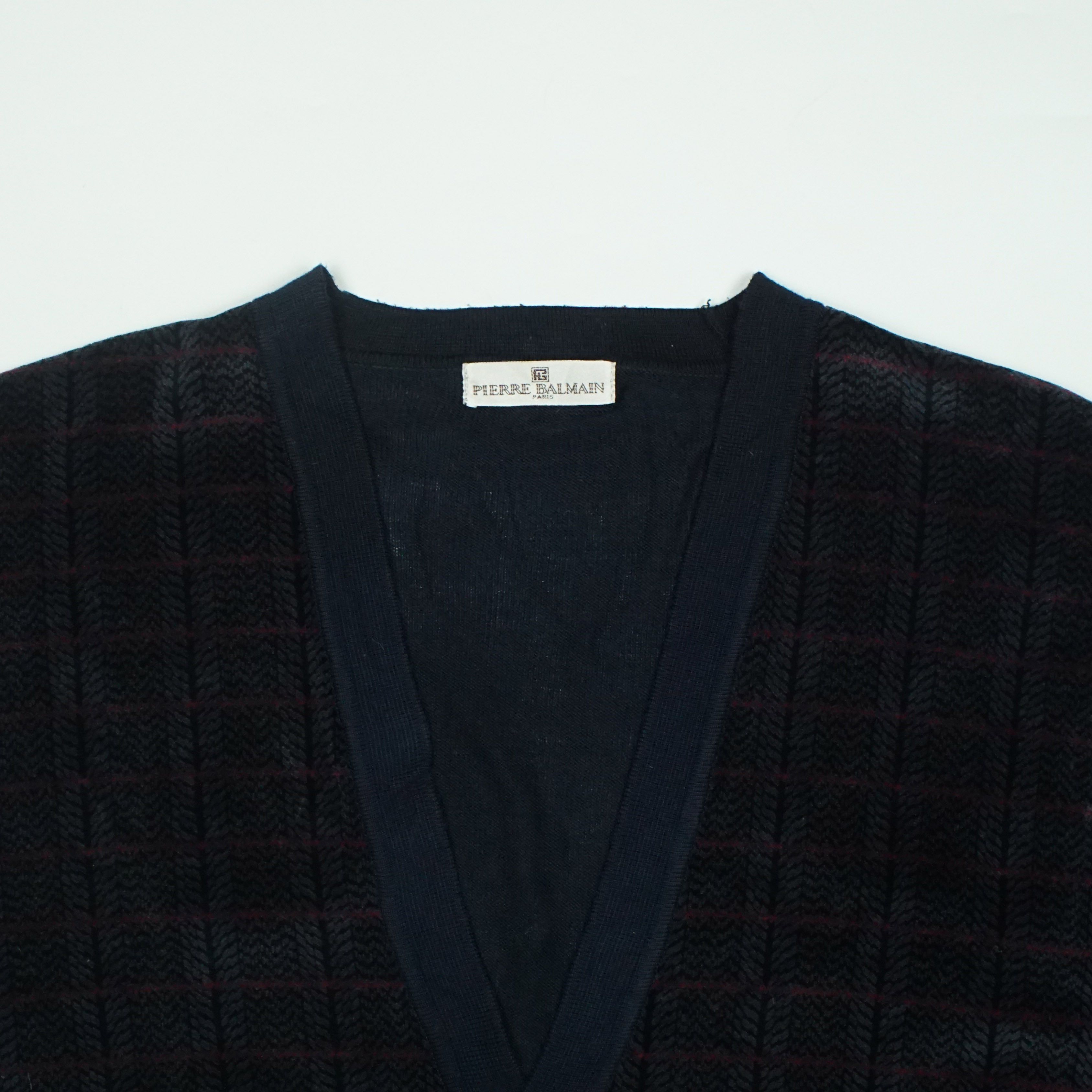 Pierre Balmain *NoTariff 90s Pierre Balmain Velvet Knit Cardigan Size US M / EU 48-50 / 2 - 2 Thumbnail