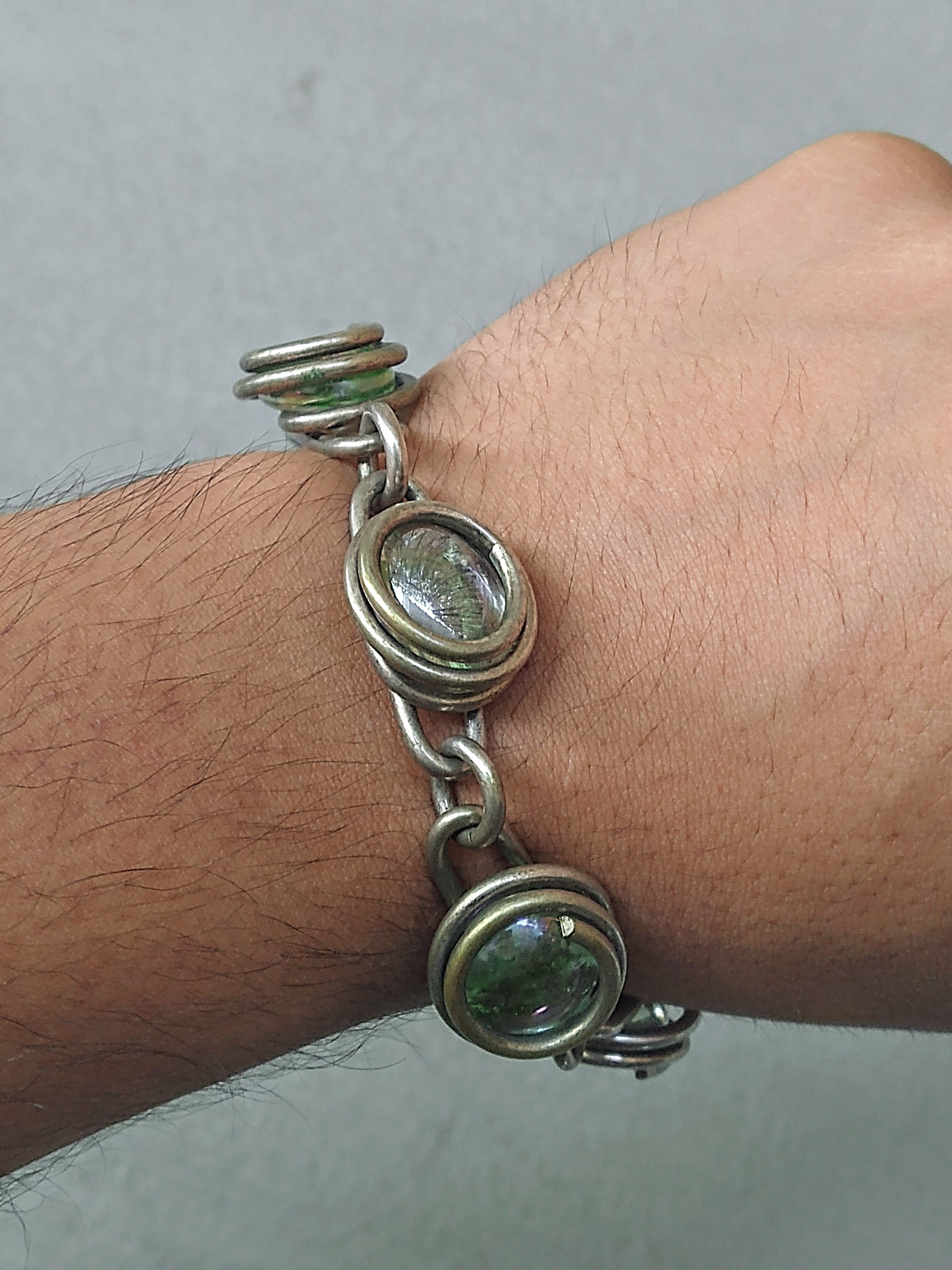 Jewelry × Vintage Vintage Sterling Silver Bracelet 8.25" Marble Modern Size ONE SIZE - 10 Thumbnail