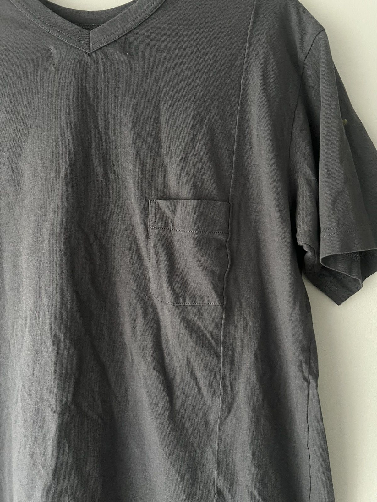 Comme des Garcons SHIRT Comme des Garçons SHIRT Grey Reconstructed Panel Pocket Tee Size US L / EU 52-54 / 3 - 5 Thumbnail