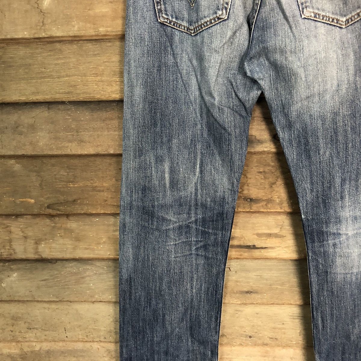 Levi's 501 Levis ripped distressed Blue faded Denim Pants #7309 Size US 31 - 18 Thumbnail