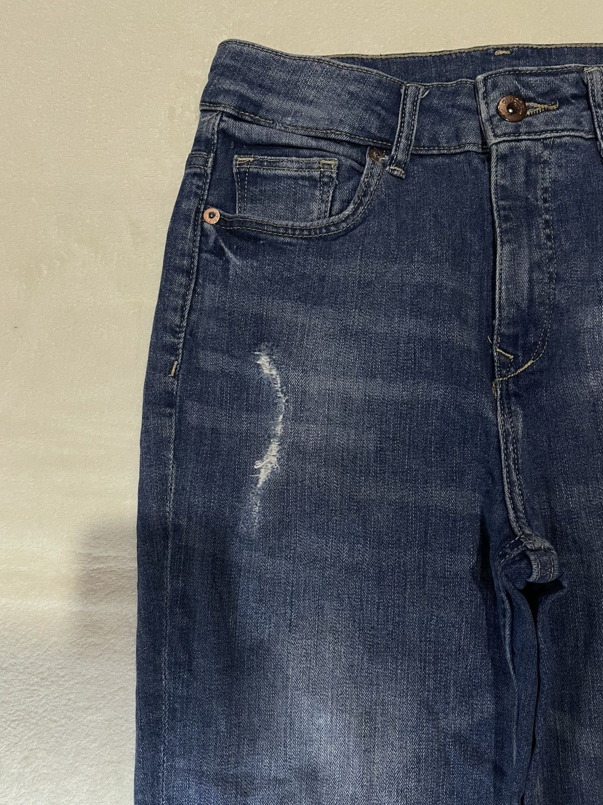 Divided Vintage Skinny Distress Faded Denim Jeans Size US 27 - 5 Thumbnail
