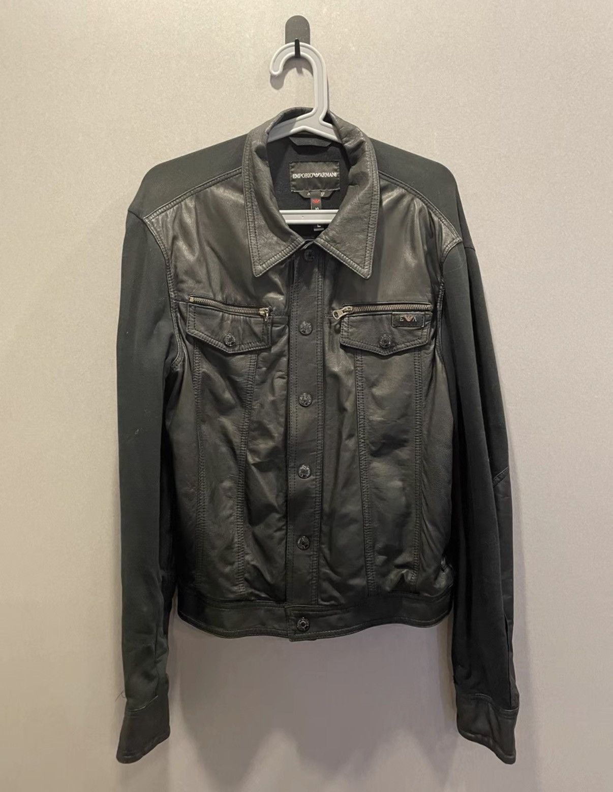 Emporio Armani Emporio Armani EA Sheepskin Patchwork Jacket Size US L / EU 52-54 / 3 - 1 Thumbnail