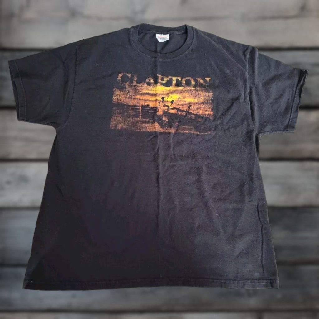 Hanes VINTAGE Eric Clapton Slowhand Concert Tour XL T-Shirt Faded Black Rock 90s Mens Size US XL / EU 56 / 4 - 1 Thumbnail