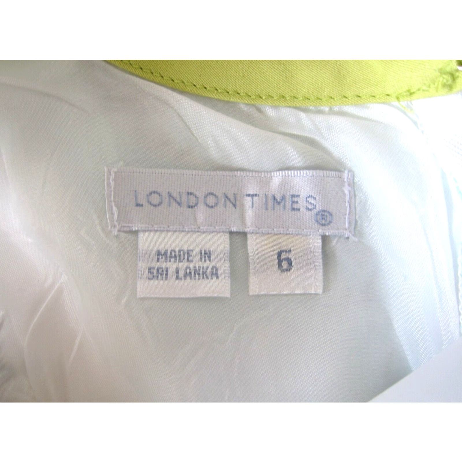 Vintage VINTAGE London Times Cotton Stretch White Blue Yellow Floral Sleeveless Empire Dress 6 Size M / US 6-8 / IT 42-44 - 4 Thumbnail