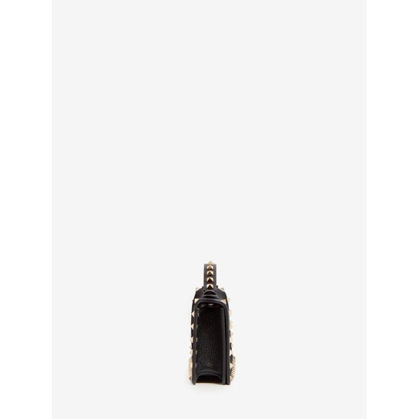 Valentino VALENTINO GARAVANI Rockstud Black Wallet On Chain New & Auth Size ONE SIZE - 3 Thumbnail