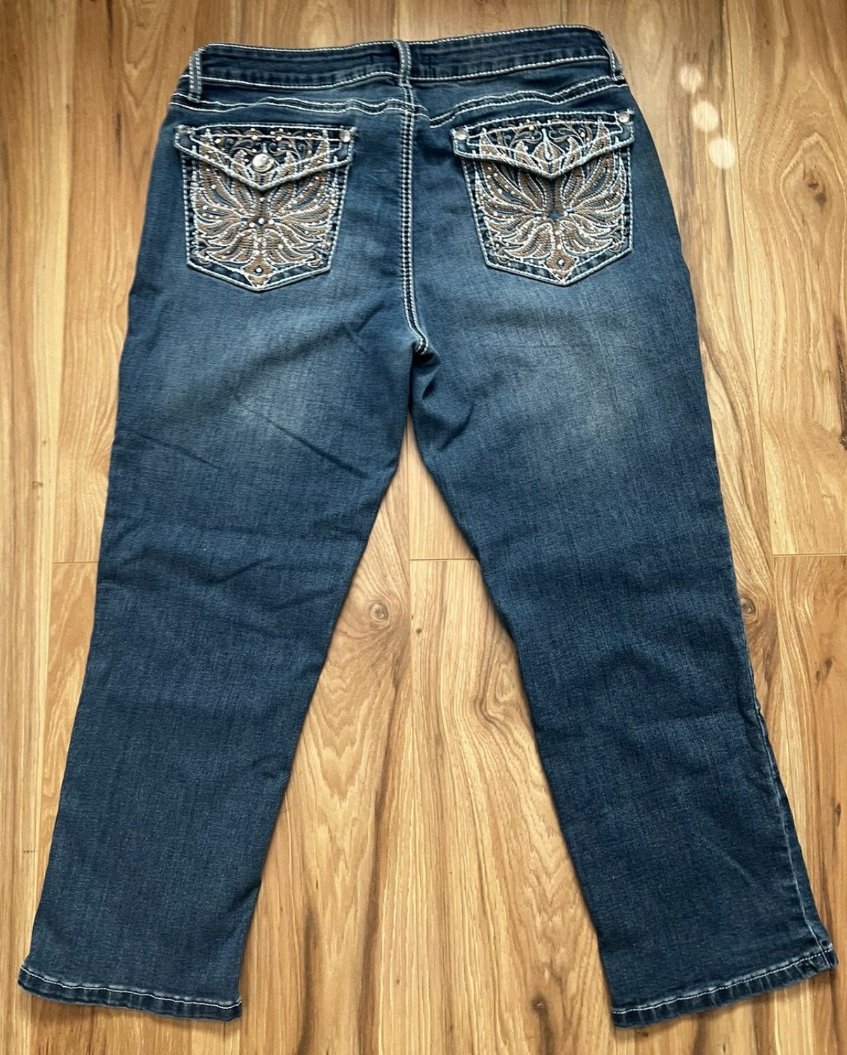 Affliction × Vintage Women’s Rhinestone Jeans Size 32" / US 10 / IT 46 - 2 Thumbnail