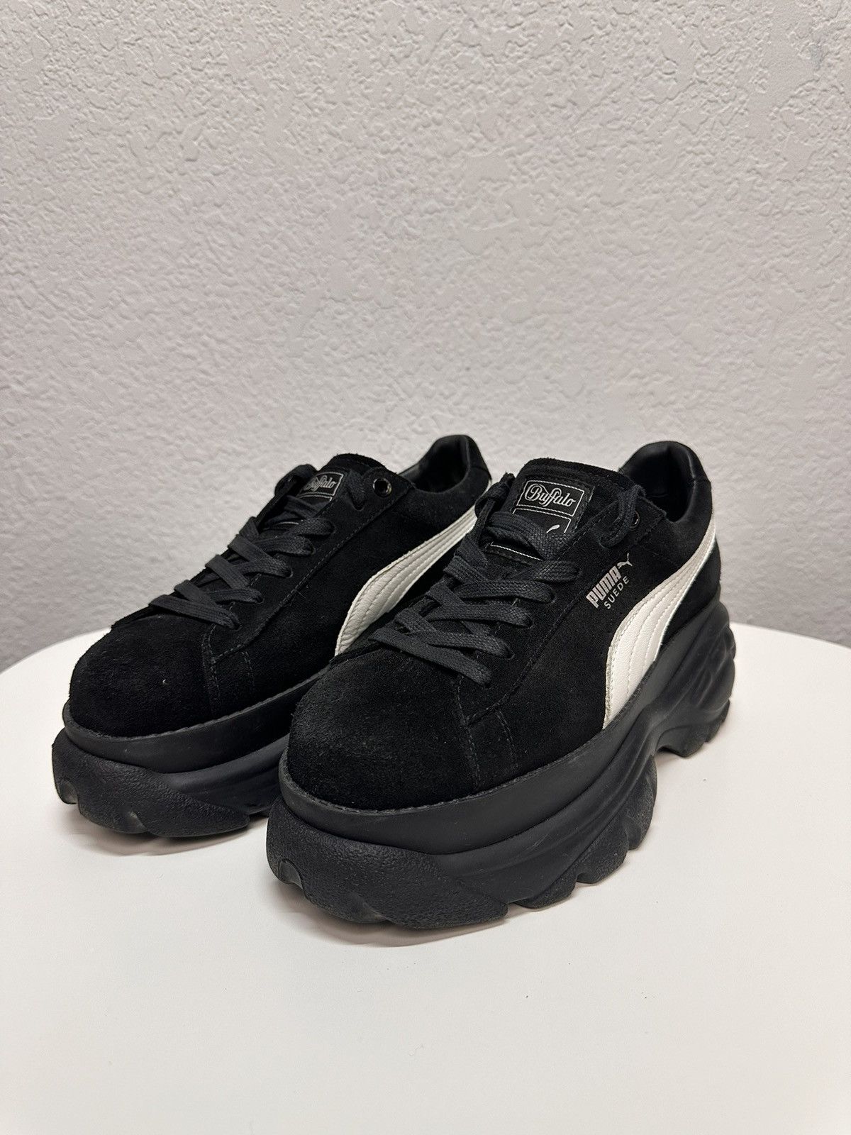 Puma x Buffalo Black Platform Suede Sneakers Size 40/7