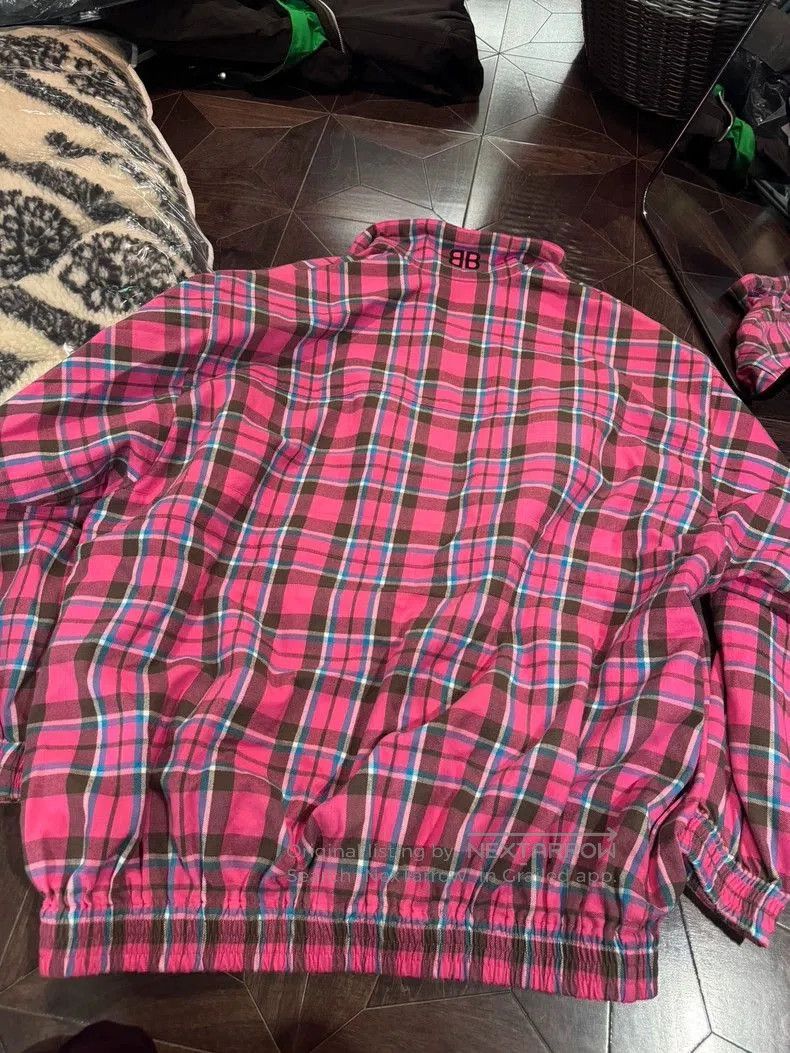 Balenciaga Balenciaga Pink Brown Plaid Jacket. Size US XS / EU 42 / 0 - 7 Thumbnail