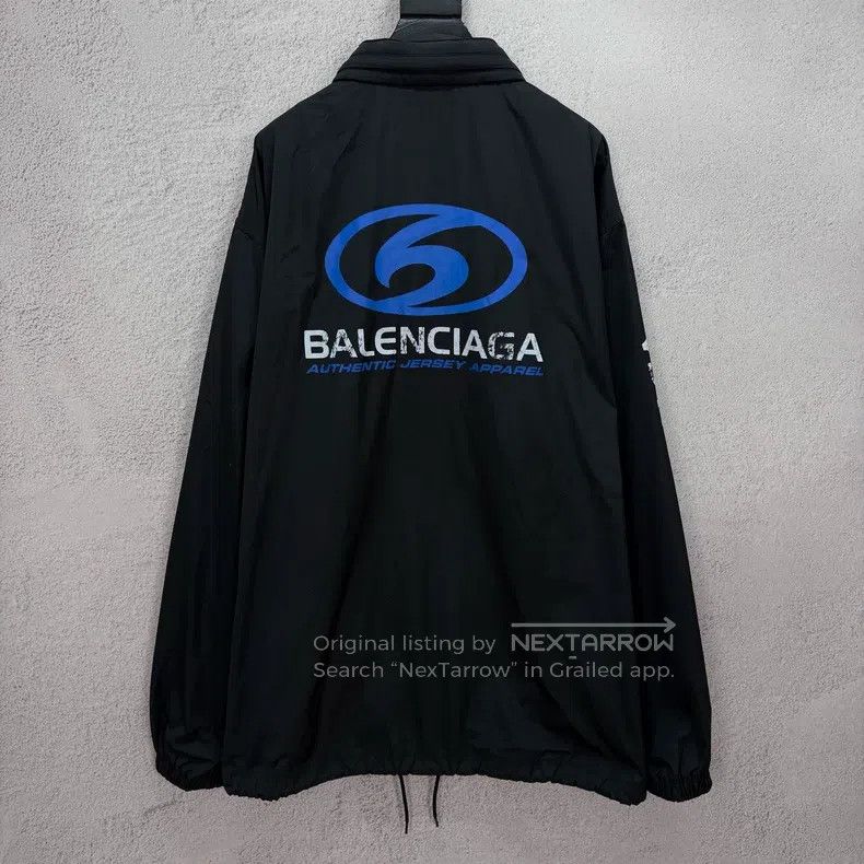 Balenciaga Balenciaga Logo Printed Surfing Coach Windbreaker Jacket Size US M / EU 48-50 / 2 - 2 Thumbnail