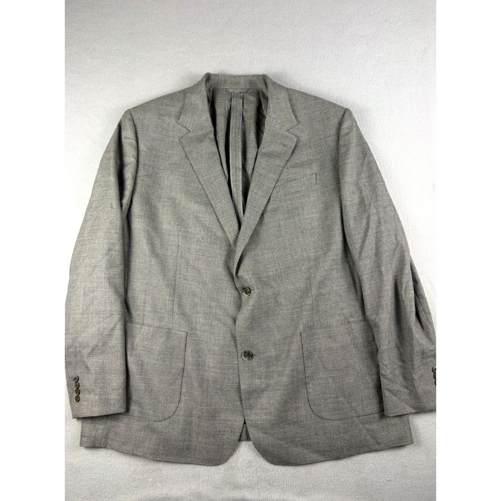 Bonobos Bonobos Slim Bonobos Blazer Mens 54L Gray Wool Notch Lapel Double-Vented Single-Breasted Two-Button Front Coat Jacket Suit Style Size 54R - 2 Thumbnail