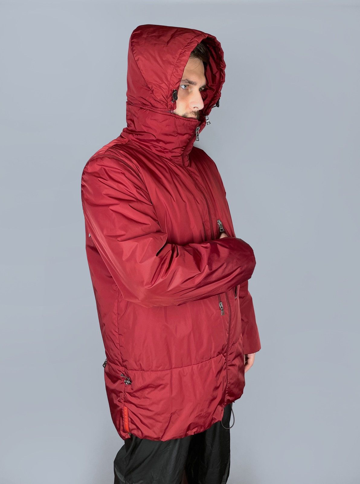 Prada Vintage 90s PRADA Red Tab Transformer Ski Zip Hood Jacket 52 Size US L / EU 52-54 / 3 - 7 Thumbnail