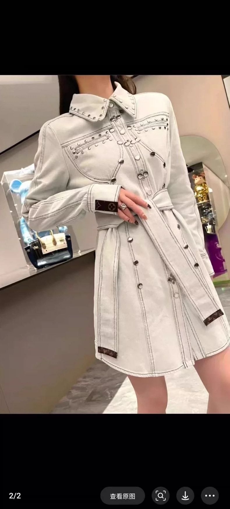 Louis Vuitton Louis Vuitton Studded Washed Denim Dress Size XS / US 0-2 / IT 36-38 - 8 Thumbnail
