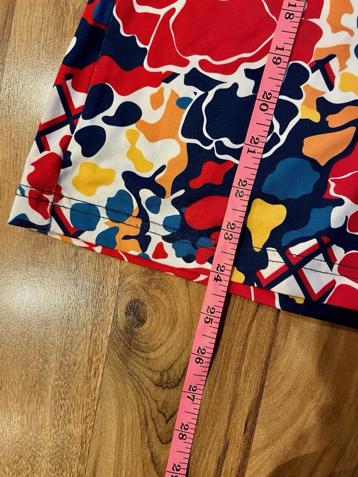 Designer GG Floral Tropic Athletic Golf Shirt Red Blue Yellow Sz S A1 Size 28" / US 6 / IT 42 - 3 Thumbnail