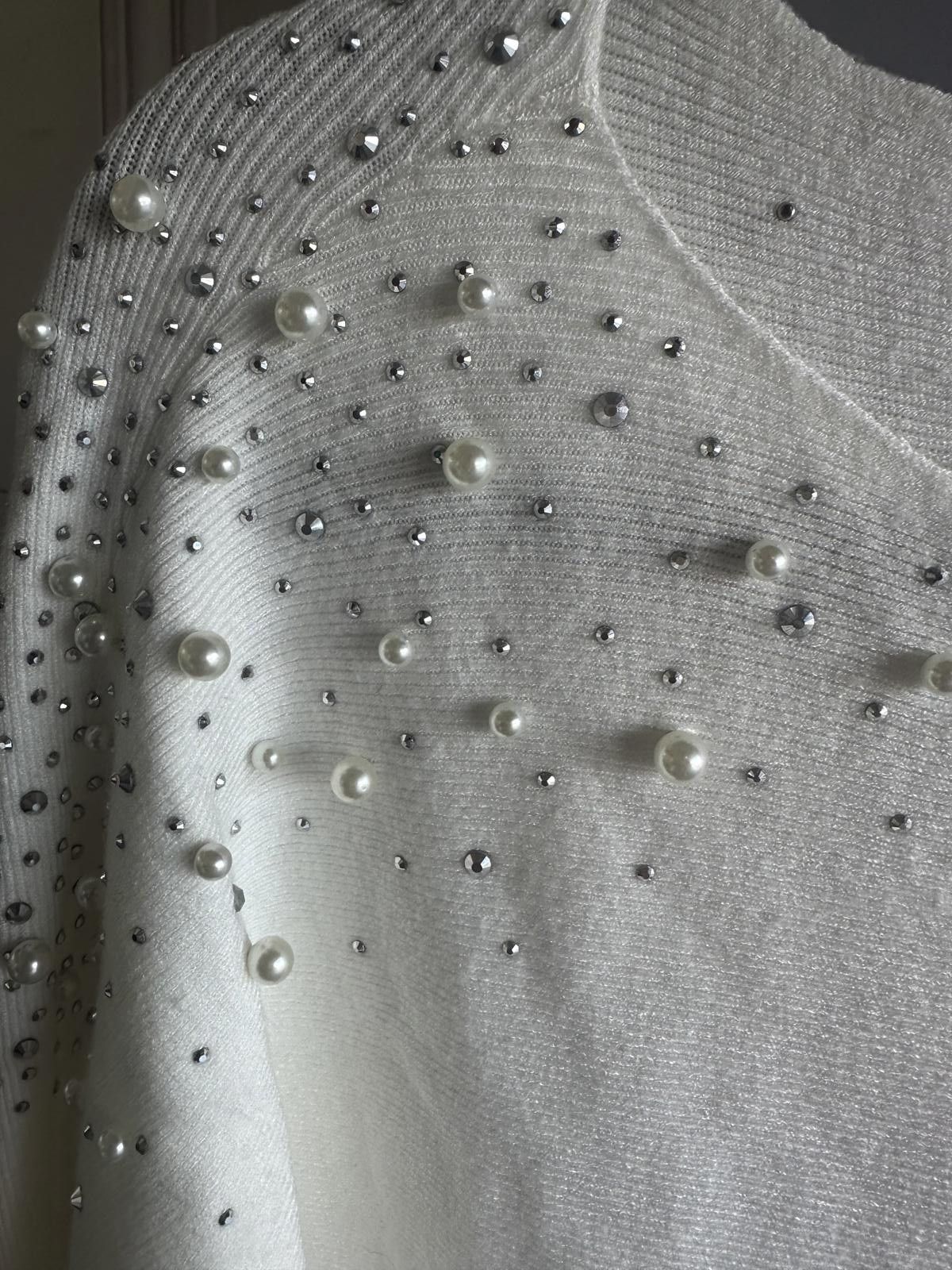 Designer Sirenlily Sweater dress with Pearl Rhinestones -L Size L / US 10 / IT 46 - 2 Thumbnail
