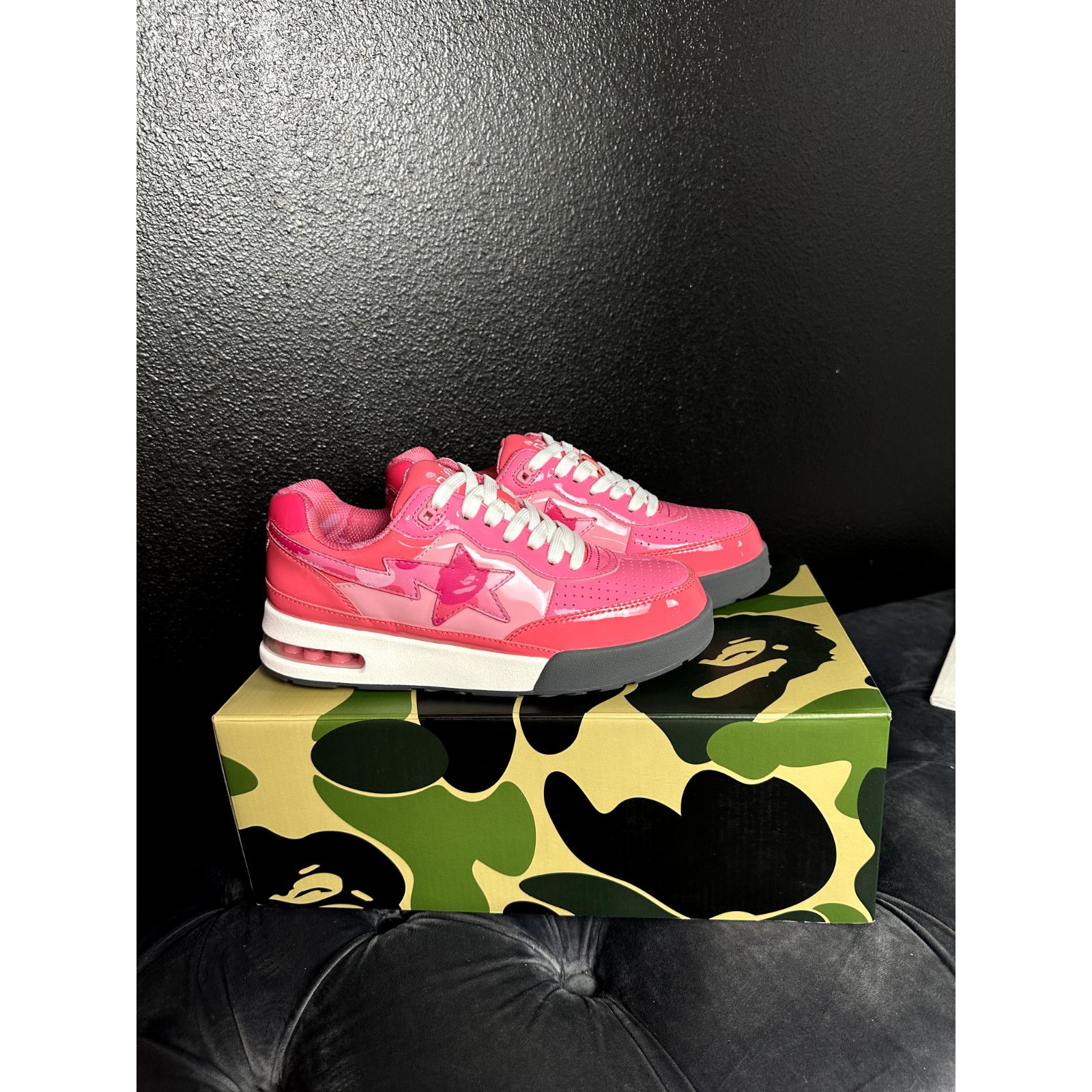 Bape A Bathing Ape Bapesta Roadsta Pink Patent Leather Size 6 | Grailed