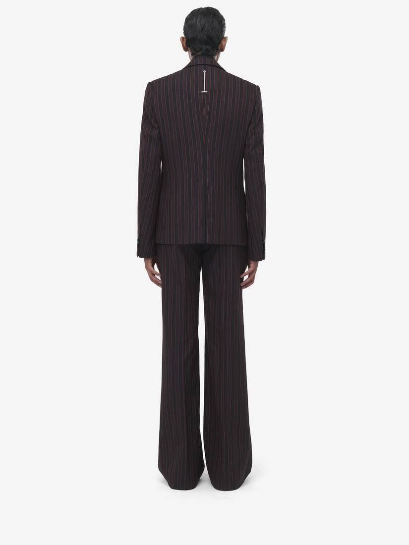 Alexander McQueen o1srvl11e0226 Shadow Stripe Single-Breasted Jacket Bordeaux Size US S / EU 44-46 / 1 - 5 Thumbnail