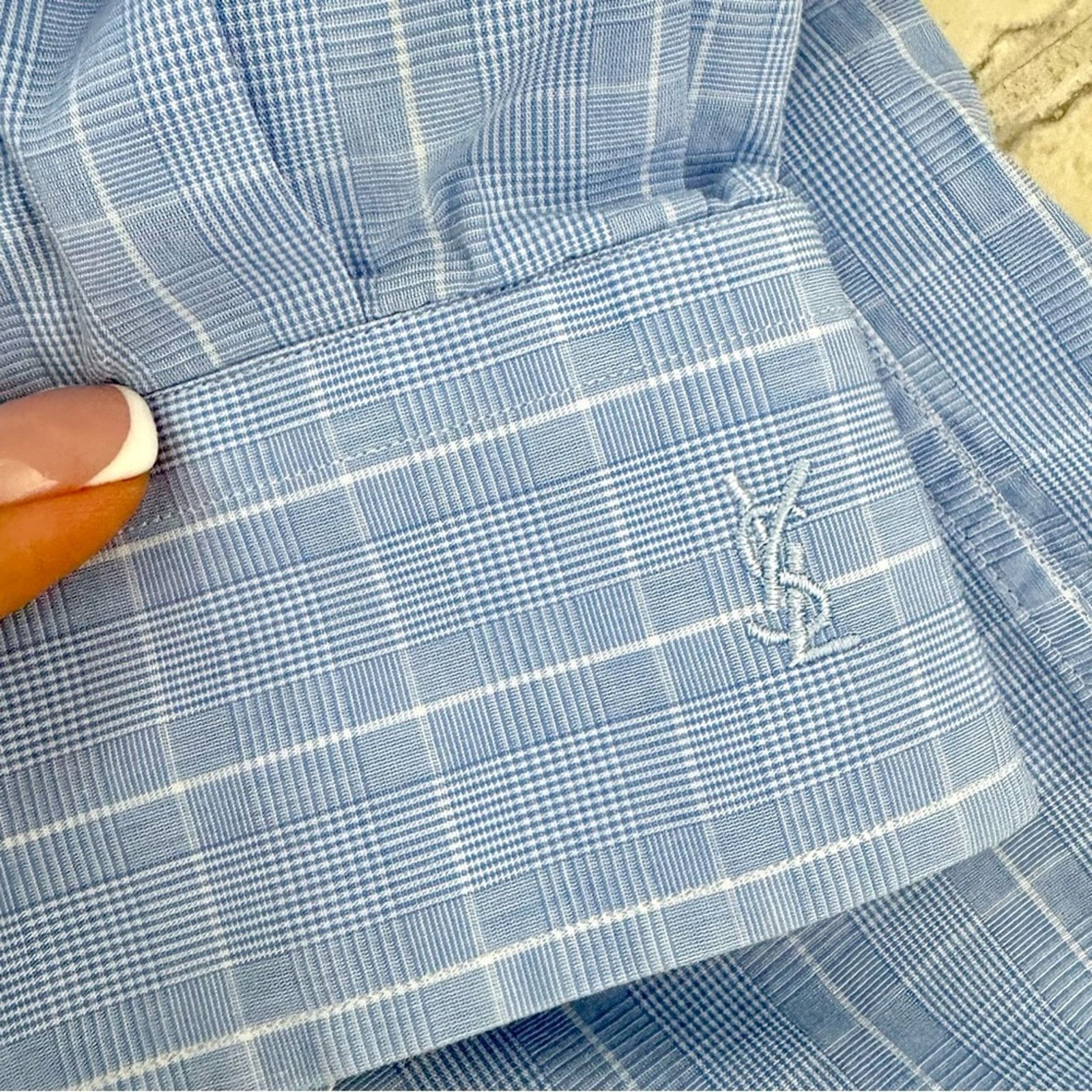 Yves Saint Laurent Yves Saint Laurent Long Sleeve Shirt, Blue, Size 17 1/2, 44 Size US XL / EU 56 / 4 - 6 Thumbnail