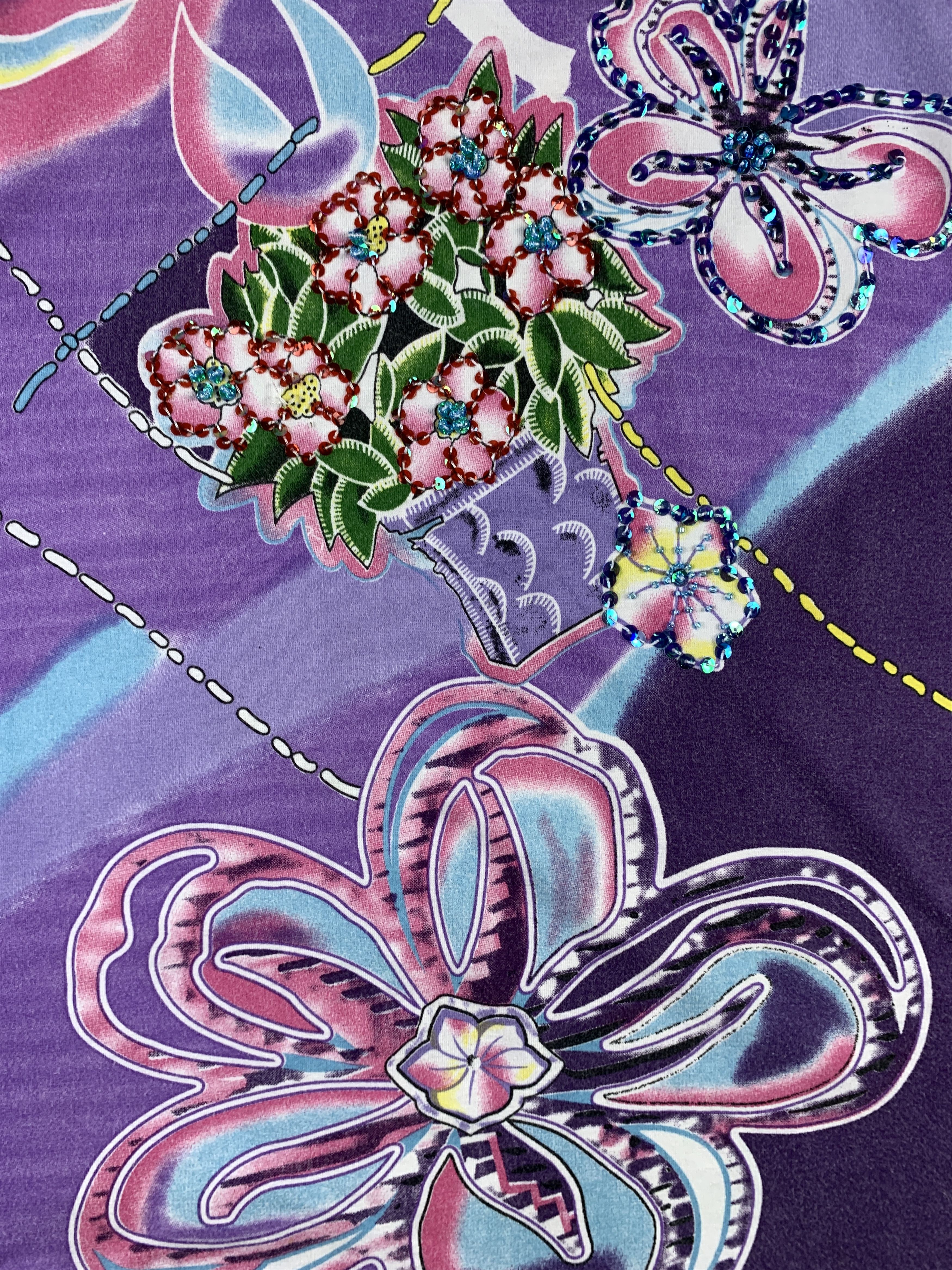 Japanese Brand Noun Paris Purple Flower Tee (M) Size M / US 6-8 / IT 42-44 - 4 Thumbnail