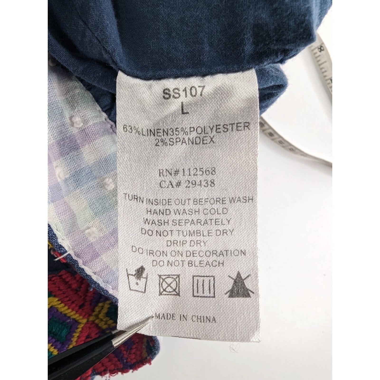 Miss Me Miss Me Blue Couture Embroidered Linen Lined Skirt Button Front Size Large Women Short Mini Size 36" / US 14 / IT 50 - 7 Thumbnail