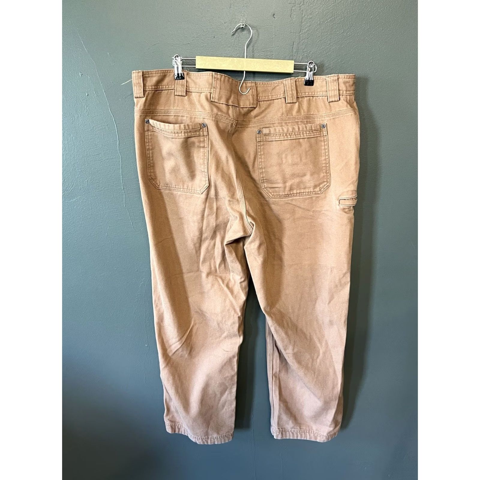 Vintage Duluth Mens Khaki Canvas Work Pants Straight Leg Size 44 32 Size US 44 / EU 60 - 2 Thumbnail