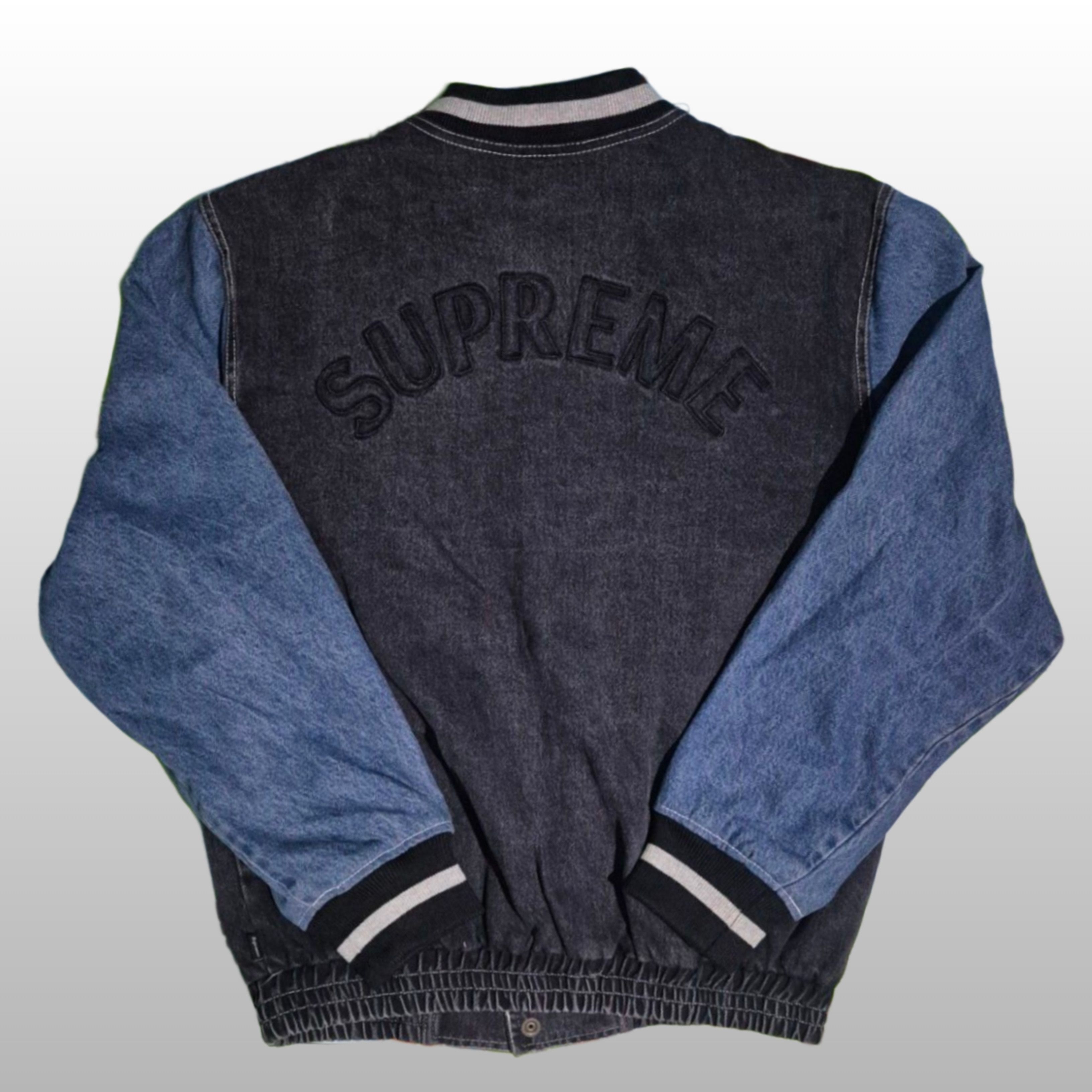 Supreme Supreme Denim Varsity Jacket SS18 Size US M / EU 48-50 / 2 - 2 Thumbnail