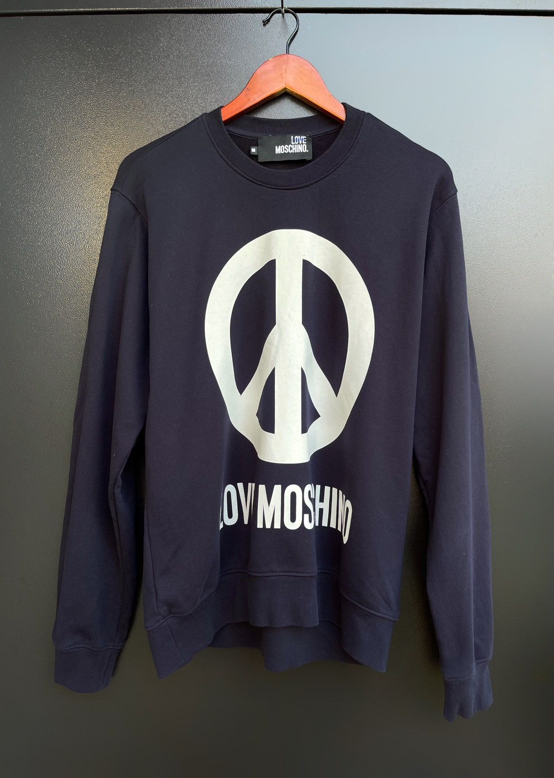 Moschino Love Moschino Peace Logo Sweatshirt Navy Blue Size M 100% Size US M / EU 48-50 / 2 - 1 Thumbnail