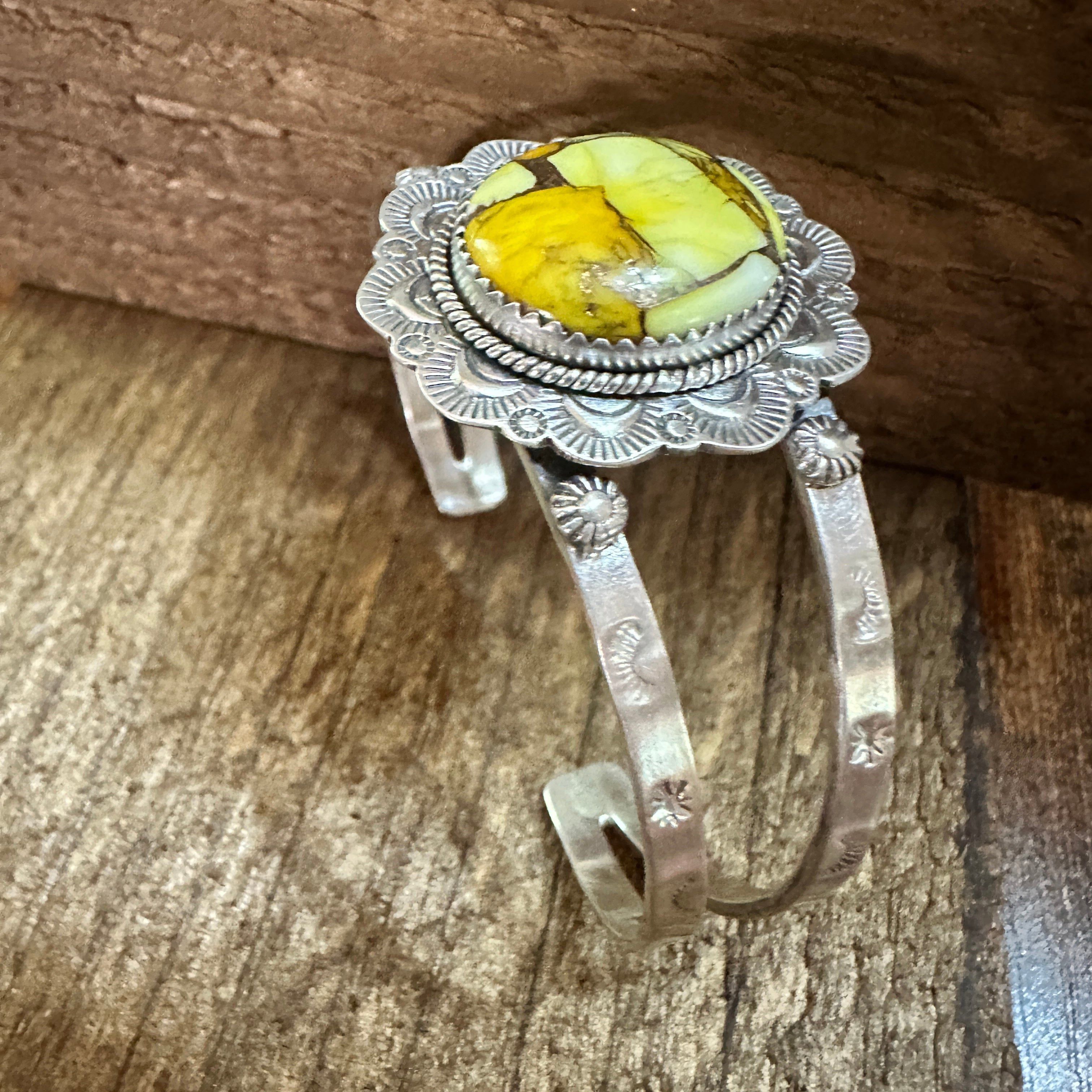 Other Handmade Sterling Silver Honey Dahlia Cuff Bracelet, Signed Size ONE SIZE - 5 Thumbnail
