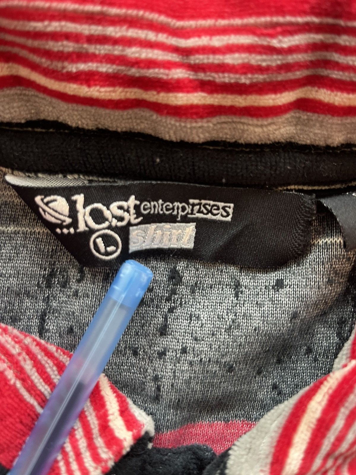 Lost Enterprises × Vintage Y2K lost enterprises velour striped polo shirt Size US L / EU 52-54 / 3 - 3 Thumbnail