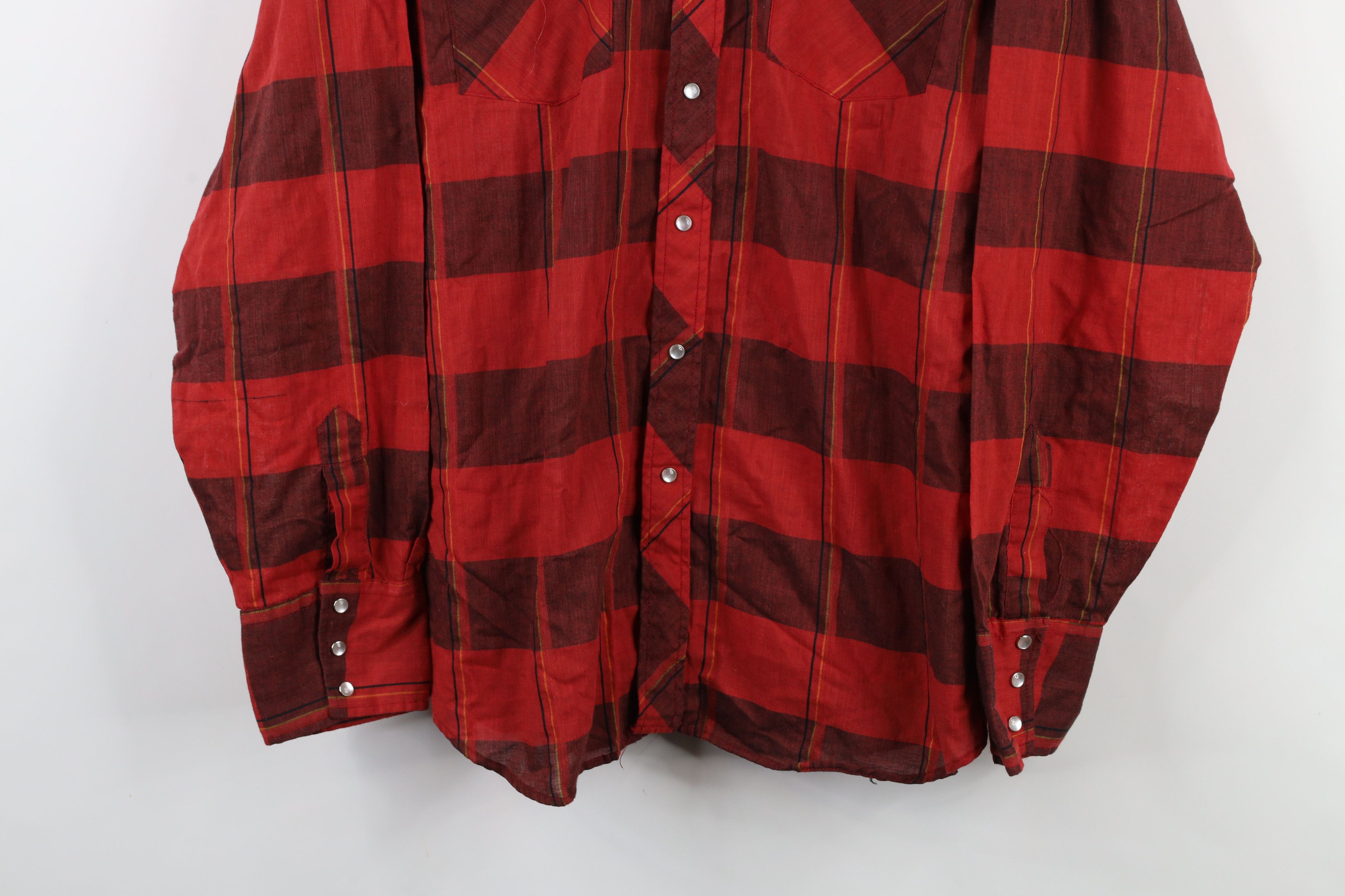 Vintage Vintage 70s Rockabilly Western Cowboy Snap Button Shirt Size US L / EU 52-54 / 3 - 3 Thumbnail