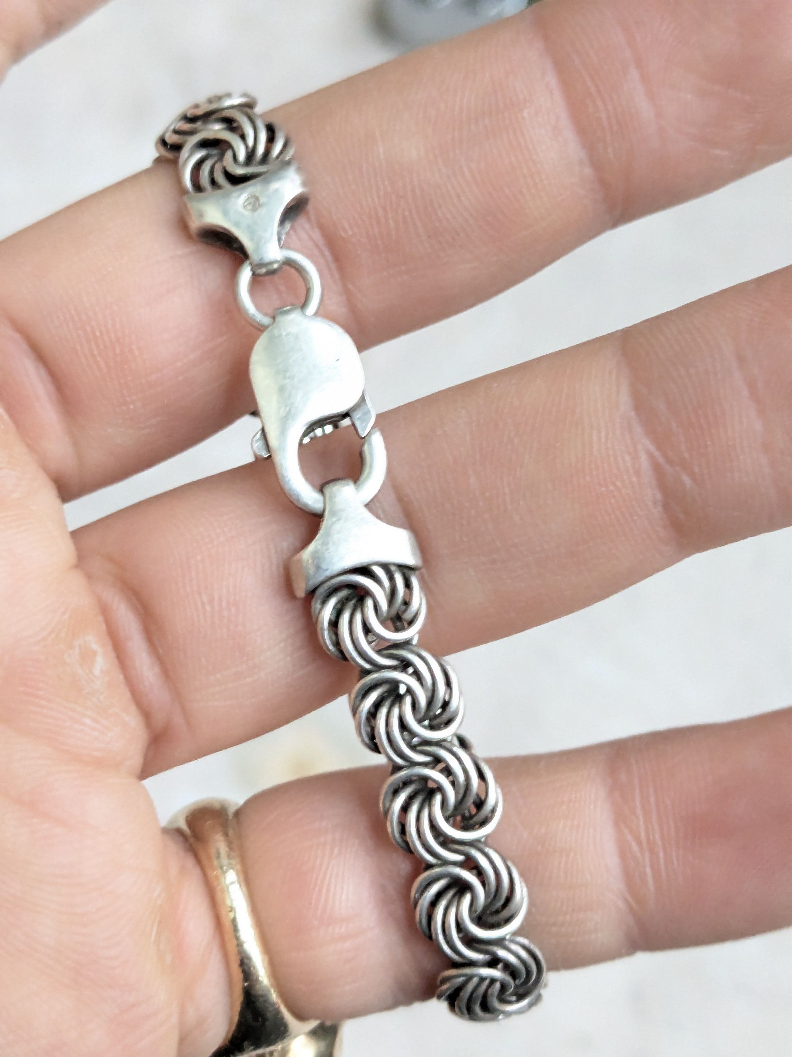 Jewelry Vintage Sterling Silver Bracelet Rosetta 6.5" Italy Size ONE SIZE - 6 Thumbnail