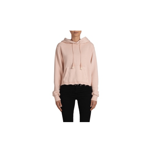 image of Amiri Beige Fringe Cotton Hoodie Size S, Women's